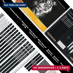 Aenir Charcoal Pencils for Drawing, Set of 22, Professional Drawing Sketch Penci