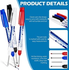 4 Pcs Deep Reach Markers Long Nose Marker Waterproof Deep Hole Marker