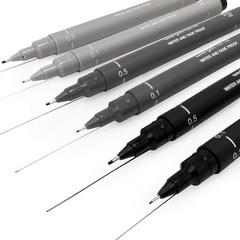Uni Pin Fineliner Drawing Pen – Sketching Set – Gray Tones – 0.1/0.5Mm