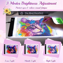 Guiseapue A4 Diamond Art Light Board, Ultra-Thin Light Pad for Painting, Light T