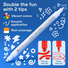 24 Precision Dual-Tip Acrylic Paint Markers – Paint Pens Set with Dot & Fine Tip