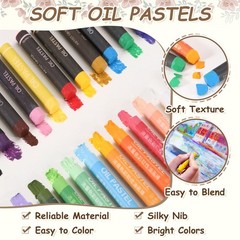 Soft Oil Pastels, Oil Pastel Crayons Blendable(Pink, Pack of 36)