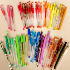 50 Used Gel Glitter Metalic Neon Gel Pens Lot Mixed Coloring Art Journaling 3
