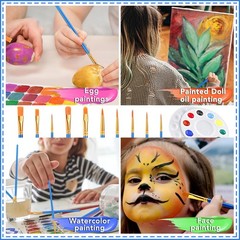 6 Packs 60 Brushes, 6 Mixing Palettes, Artist Paint Tool Kit, Blue