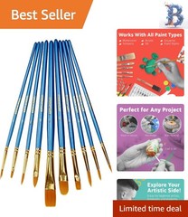 All-Purpose Kids Paint Brushes Set – Includes 10 Sizes for Every Art Project