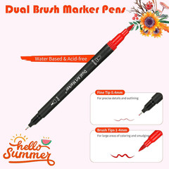 36 Colors Dual Brush Marker Pens, Marker Set, Artist Fine and Brush Tip Markers