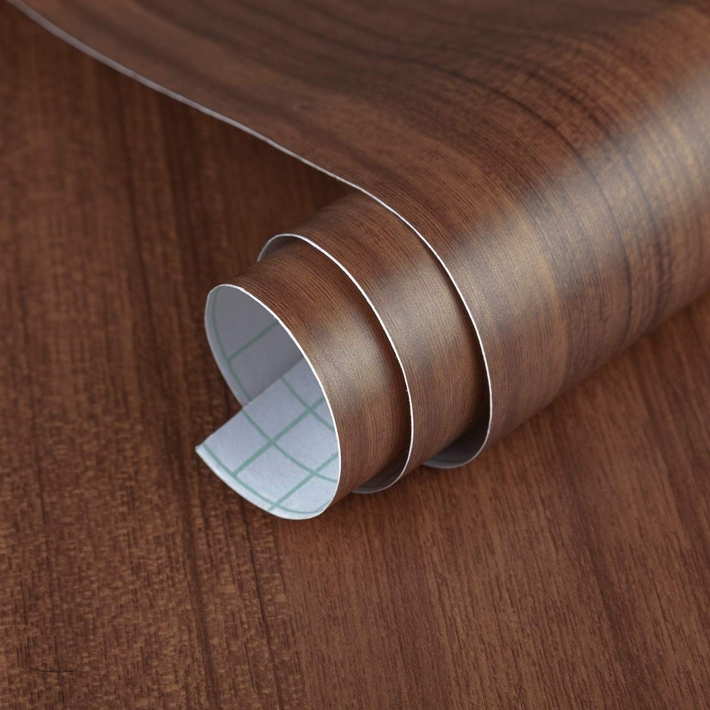 BAYYA Brown Wood Grain Contact Paper Waterproof Peel and Stick Wallpaper Waln…