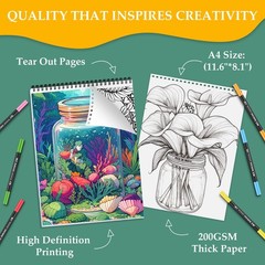 Coloring Book for Adults Relaxation, 24 Pages Adult Joyful jars