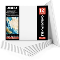 Canvases for Painting 8×10 Inch, Canvas Bulk Pack of 12, 8 oz Primed Canvas P…