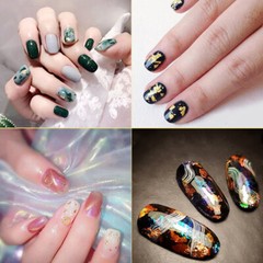 Imitation Gold Silver Copper Foil Sequins Foil Paper Nail Art Murals Decor DIY