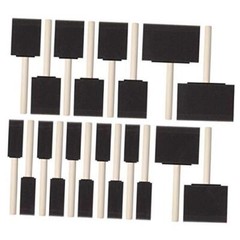 Bates- Foam Paint Brushes, Sponge Brushes, 1”, 2”, 3″ & 4”, 20 Pack Black