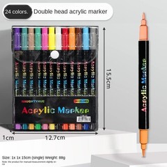 Professional Acrylic Paint Markers Dual Tip Fine Brush Pens for Stone Wood