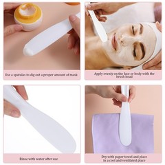 Ymapinc 6Pcs Resuable Cosmetic Spatula, Mask 1 Count (Pack of 6), White