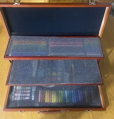 New 192 Piece Art Set Wood Case Deluxe Wooden Box Artist Premium Drawing Kit