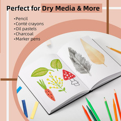 2 Pack Large Hardcover Sketch Pads for Drawing 9″ x 12″ – 110 Sheets (220 Pages)