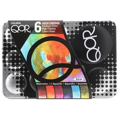 QoR High Chroma 6 Set by GOLDEN, 6 x 5 ml 1 Fl Oz (Pack of 1), Multicolor