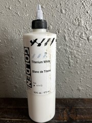 Golden High Flow Acrylic Paint Titanium White 16 fl oz / 473 ml Bottle PW6
