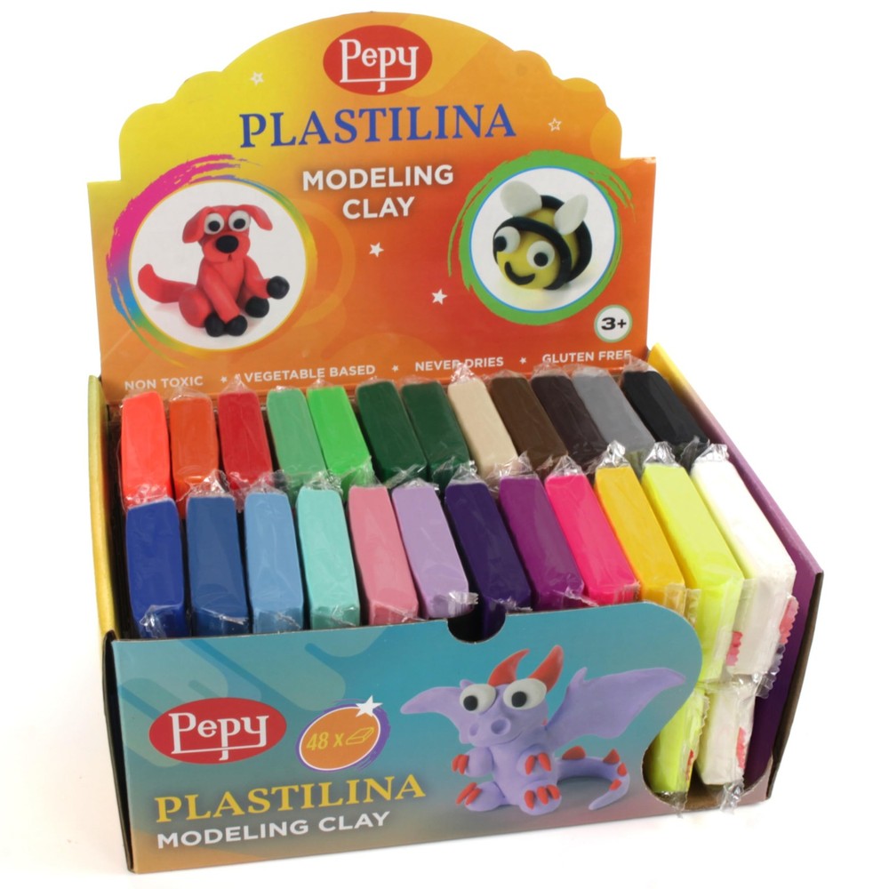 Modeling Clay Set 48 Bars 1.4oz 24 Colors Non Drying Reusable Pepy Plastilina