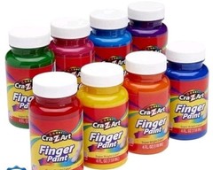 Cra-Z-Art Washable Kids Finger Paint Bulk Pack 8ct, Assorted Colors 4oz each New