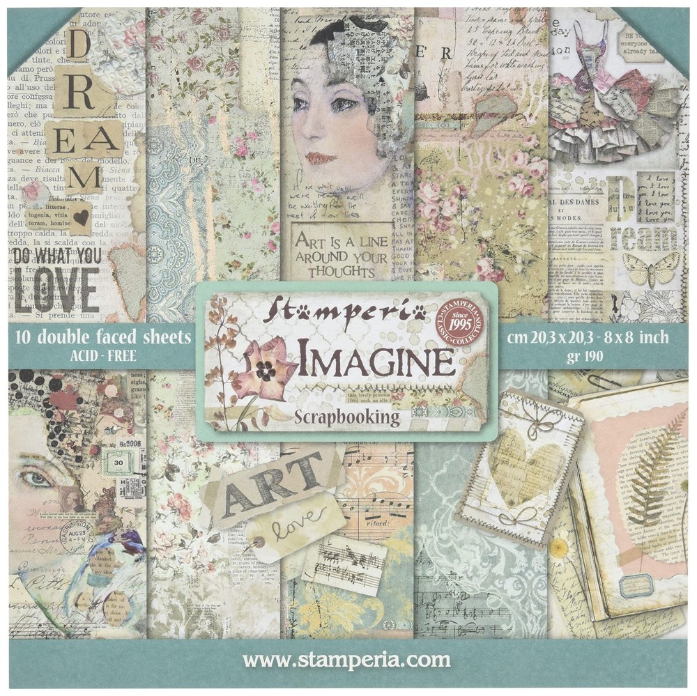 STAMPERIA INTERNATIONAL, KFT PAPER PAD 20.3 x (8″ x 8″), Multicoloured