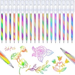 36 Pcs Rainbow Pens Color Changing Glitter Neon Rainbow Pens for Adult Colori…