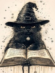 Diamond Painting Kits for Adults, Witchy Cat 5D Diamond Art Kits Full Drill Diam