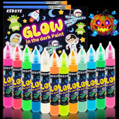 Glow in the Dark Acrylic Paint – Set of 12 Colors, Uv Reactive Blacklight Paints