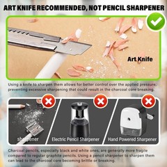 White Charcoal Pencils Drawing Set, Professional 6 Pieces White Sketch Pencil…