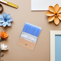 Paint Brushes Set Flat Bristle Paint Brushes with Wood Handle for Oil-Based