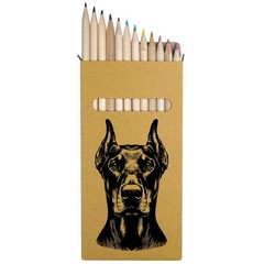 12 x ‘Doberman Dog Portrait’ Long Colour Pencils (PE00069507)