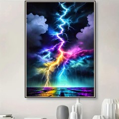 Diamond Art Painting Kits for Adults, Colorful Lightning 5D Diamond Painting Dot