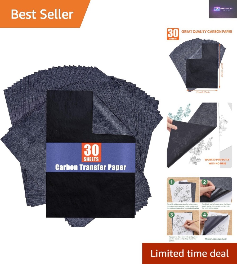 30 Pcs Graphite Transfer Paper for Tracing Excellence on Various Surfaces
