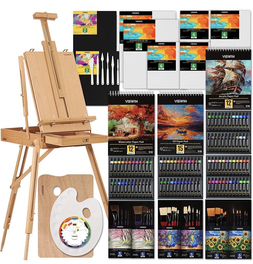 VISWIN All-In-One Artist Painting Set, 148 Pcs Professional Painting Kit