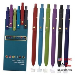 Colorful Gel Pens, 0.5mm Fine Point Retractable,Multi 6Pcs-Vintage Colors