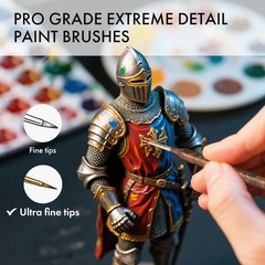 Artify Extreme Detail Paint Brushes Set, 10pcs Multi-Shape Fine Detail Brushe…