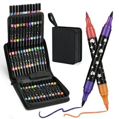 96 Colors Glitter Brush Markers,48 Pack Dual Tip Brush Glitter Marker for Doo