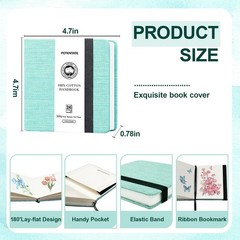 2 PCS 4.7×4.7 Inch Watercolor Sketchbook Journal 140lb/300gsm Mint Green