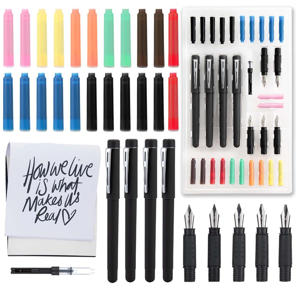 34Pcs Calligraphy Pen Set, Calligraphy Kit with 5 Pen Nibs and 22 Assorted In…