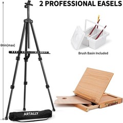 179 Pcs Professional Art Painting Kit with Aluminum & Wood Easel Complete Set