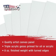 Blank Cotton Canvas Panels 11″x14″ Mounted Art Boards 24-Pack