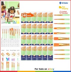 Paint Brushes Set 240 Pieces Acrylic Nylon Bristles for Watercolor Oil Painting