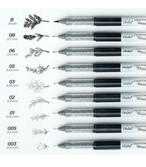 Ohuhu marker Drafting Pen 9 pieces set fine line pen width 0.05~1.0mm Ink Black
