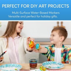30 Colors Acrylic Paint Markers Dual Tip Fine Brush for Detailed Art Crafting