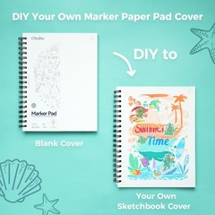Ohuhu Double-Sided Marker Pad Art Sketchbook Bleedproof – 7×10, Cool White