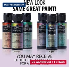 FolkArt Multi-Surface Dragonfly Glaze Multi-Surface Paint (2 oz), 44381, Gold-Re