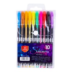Vertex Shiny Stylo Glitter Gel Pens 10 Multicolor Art Drawing Stationery Set 1mm