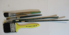 Six Vintage Paintbrushes Grumbacher Delta Lexington Canary Simmons Germany USA