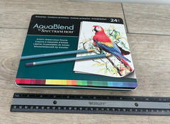 Spectrum Noir AquaBlend Artist Watercolor Pencils Primaries 24pc Craft Metal Tin