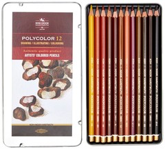 Koh-i-noor Polycolor Brown Line Artist’s Coloured Pencils Office Product