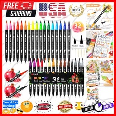 ZSCM 32 Colors Duo Tip Brush Markers Art Pen Set, Artist Fine and Brush Tip C…